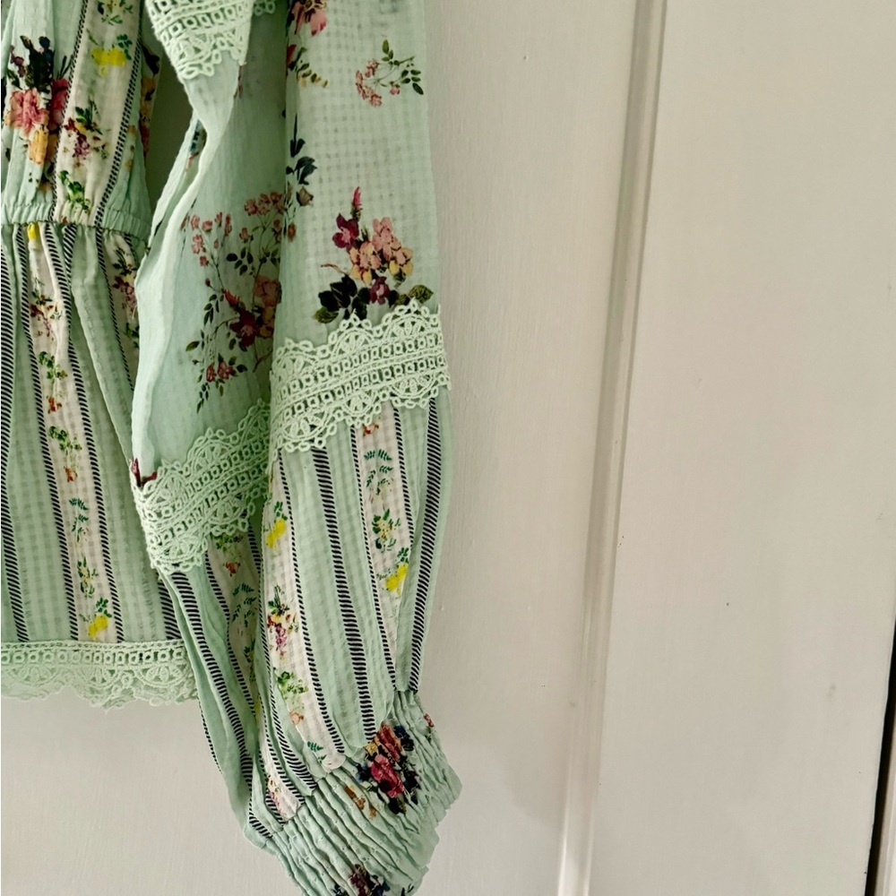 Anthropologie Hemant & Nandita Amour Floral Print  Blouse - Picture 9 of 10